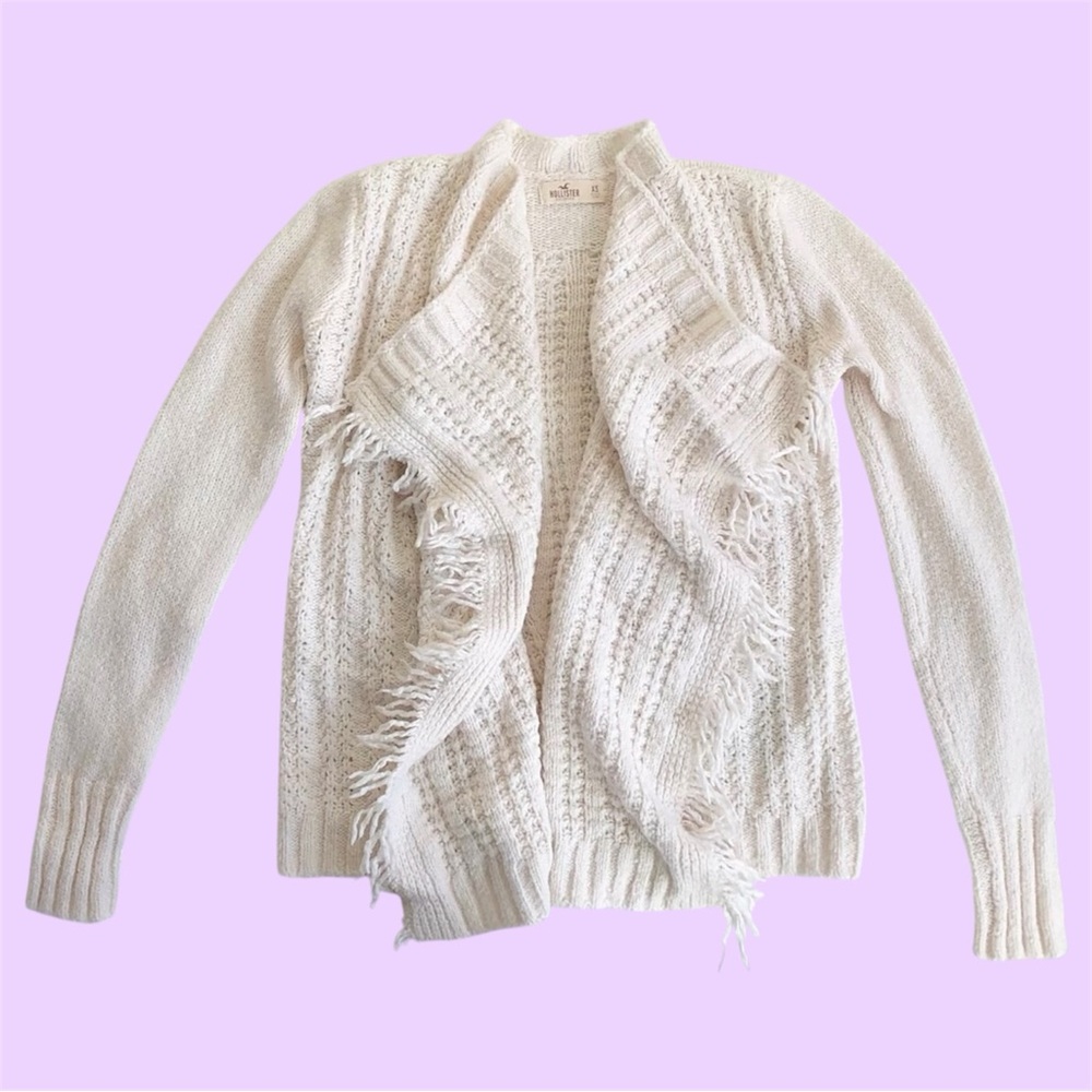 Hollister cream knit cardigan